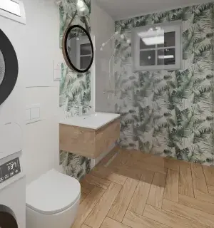 łazienka w tropikalnym stylu