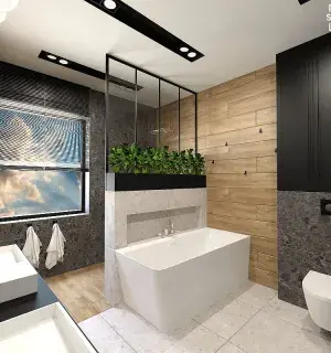 Nowoczesna łazienka w stylu soft industrial