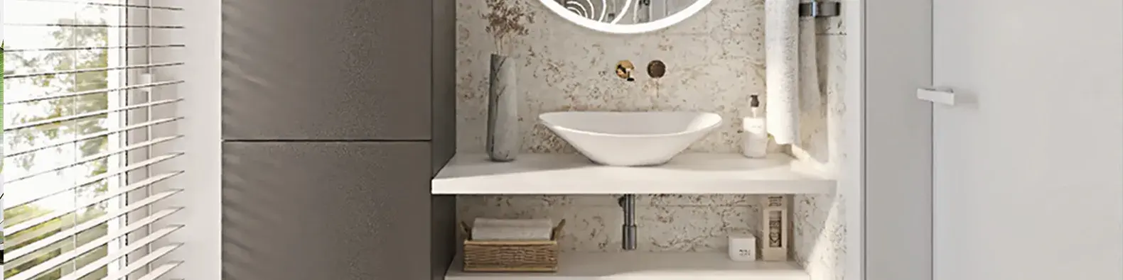 Łazienka w szarości i bieli