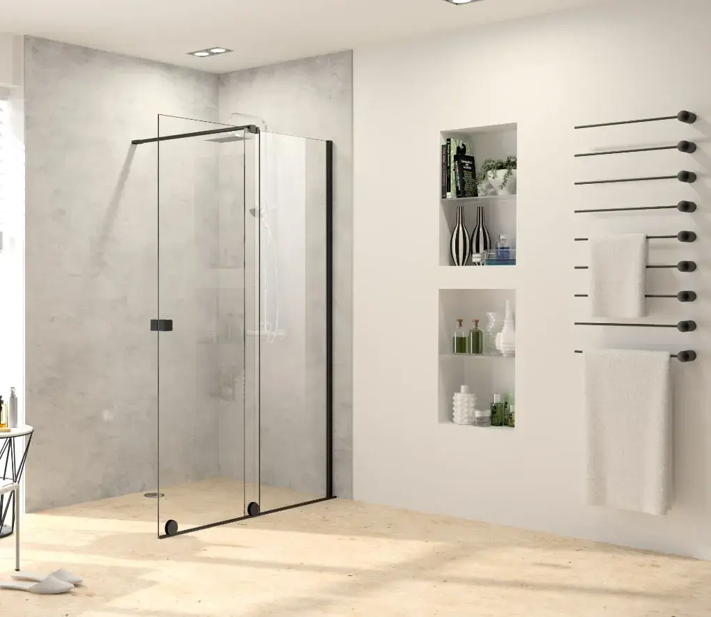 Drzwi prysznicowe walk-in Xtensa Black Edition